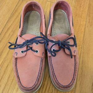 Pink Sebago Docksides suede leather Coastal Chich Preppy 80s vibes